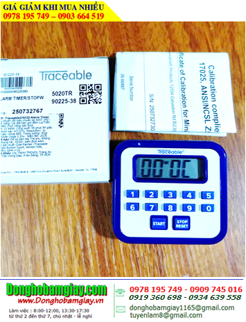 Traceable 5020, Đồng hồ cài đặt hẹn giờ đếm lùi 01 kênh Traceable @ Alarm Timer/Stopwatch/Đã hiệu chuẩn tại Mỹ